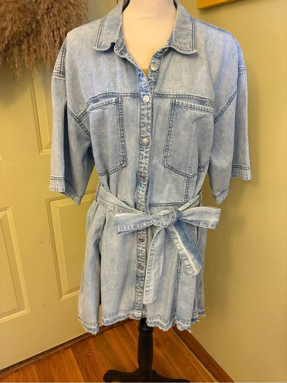 FREE PEOPLE Jenny Tunic in Washed Denim size M